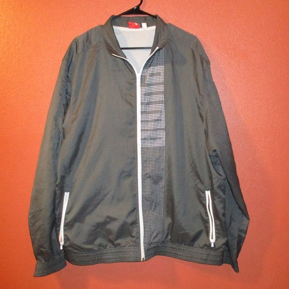 Puma Other - Puma Men XXL Gray White Full Zip Graphic Athletic Jacket Pockets